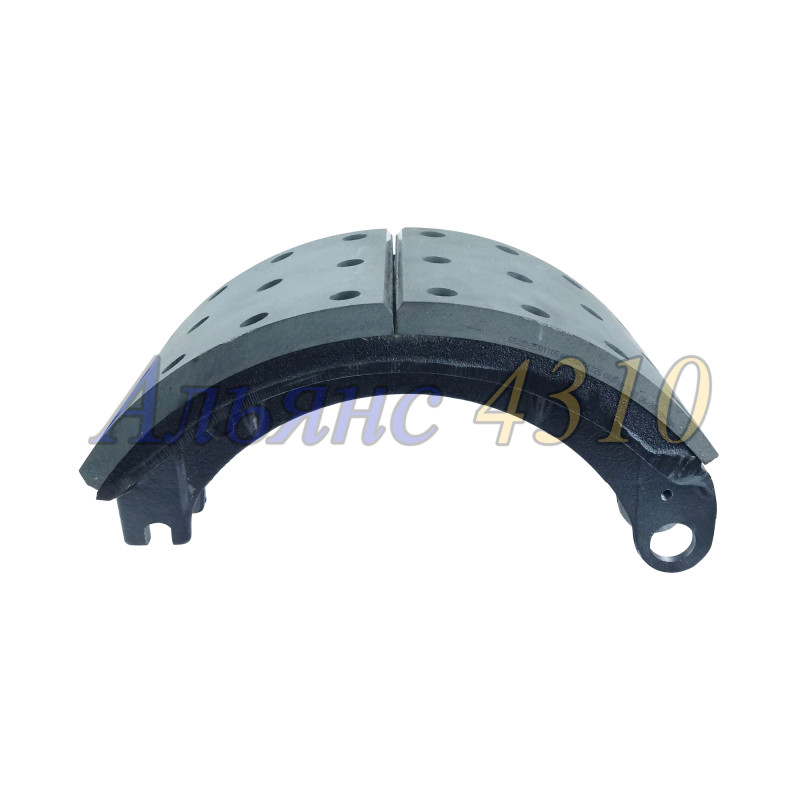 Колодка тормозная в сборе литая (с длинной накладкой) - под завод